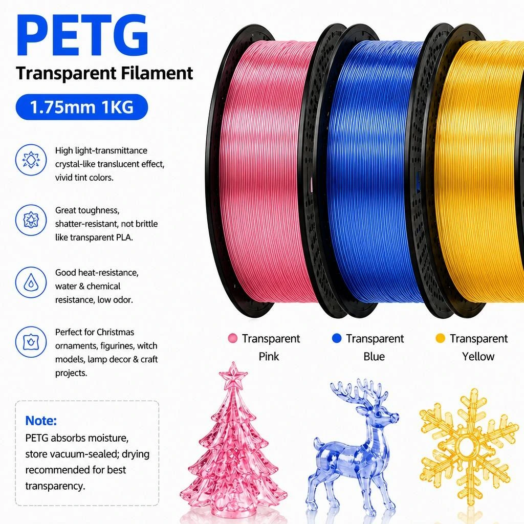 필라멘트 PETG · 투명 · 1.75mm · 1kg
