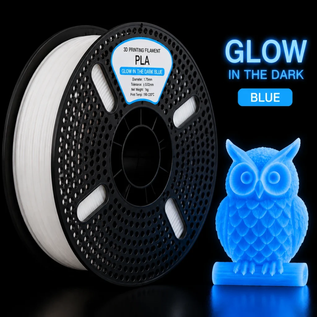 Filamento PLA · Fosforescente · Blu · 1.75mm · 1kg