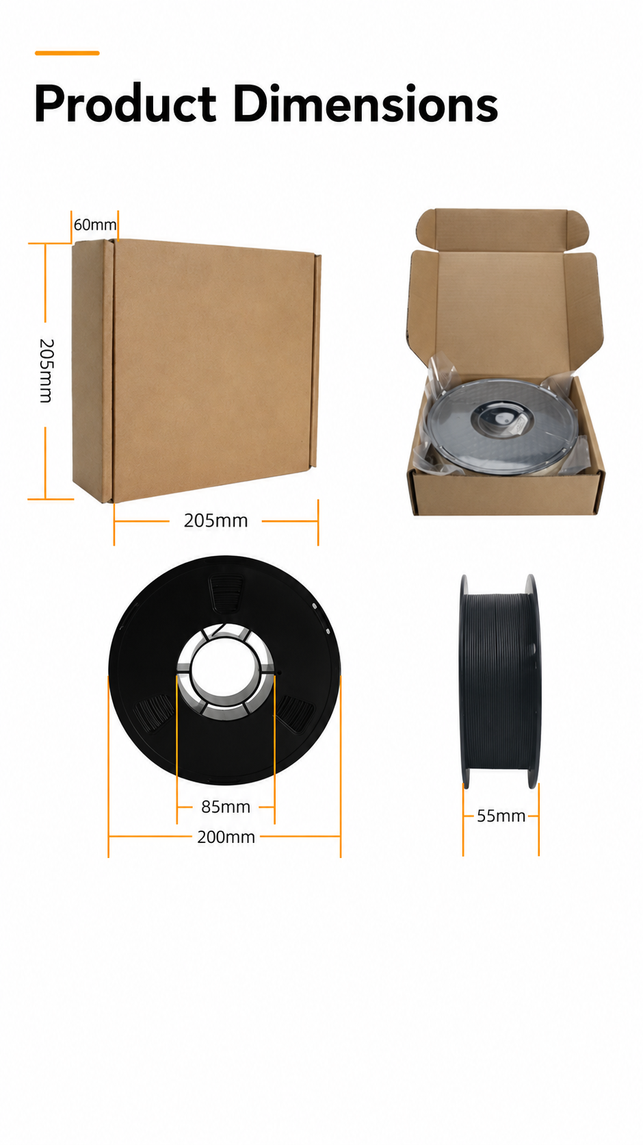 Filament spool and packaging presentation
